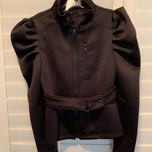 Neoprene Puff Sleeve Blazer